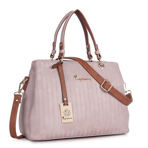 Lady Quinton Women's Striped Line Handbag for Women| Ladies purse | Stylish Shoulder Bag | Gift for Women (Pink)