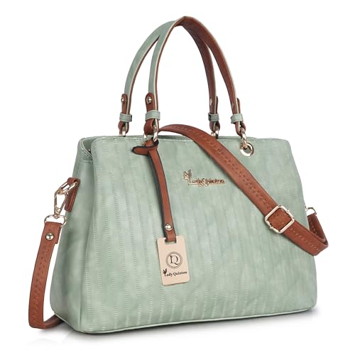 Lady Quinton Women's Striped Line Handbag for Women| Ladies purse | Stylish Shoulder Bag | Gift for Women (Green)