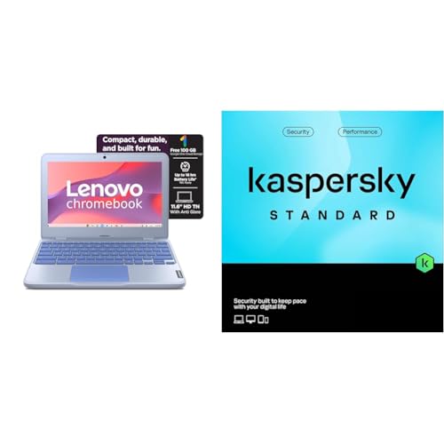 Lenovo Chromebook Intel Celeron N4500 (4GB RAM/64GB eMMC 5.1/11.6 Inch (29.46cm)/HD Display/2Wx2 Stere + Kaspersky Standard 1 Device 1 Year (Physical Pack)