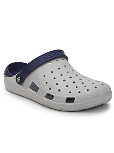 Liberty A-HA LPMXT-800 Casual Slingback Clogs for Men with EVA Sole - Slip-On Comfort, Breathable & Lightweight | Ideal for All-Day Wear | Versatile for Indoors/Outdoors (Grey - 41 EU)