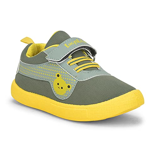 Liberty Lucy&Luke BASTIAN-2E Slip-on Casual Shoes for Kids with PVC Sole | Canvas Upper Sneakers | Quick-Wear Velcro Closure | Stylish, Lightweight & Comfortable Footbed (Green - 11C UK)