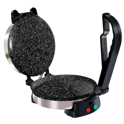 Libra Roti Maker Machine - Electric Roti Maker with Non-Stick 8.5inch Plates and Durable Handle, Auto Temperature Control Chapati Maker Machine with Indicator Lights, 950 Watts, Silver