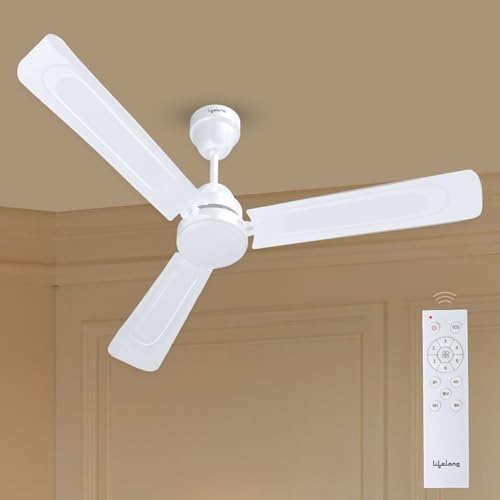 Lifelong 1200Mm Bldc Ceiling Fan For Home (48Inch)-35-Watt Smart Fan With 350 Rpm High Speed-Up To 60% Energy Saving 5-Star Rated Noiseless Fan-Remote Control Fans For Home Ceiling (Llcfbl903),Yellow
