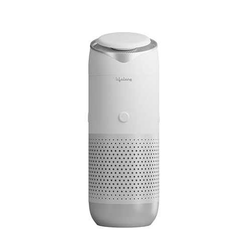 Lifelong Car Air Purifier with HEPA 13 & Carbon Filter | 3 Speed Settings with Built-In Aroma Tray | CADR 42.5 m3/h | USB Charging, LED Light Indicator | Compact & Portable Air Purifier for Car(White)