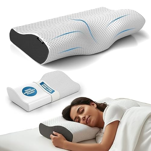 Lifelong Cervical Pillow for Neck Pain | Orthopedic Memory Foam Neck Pillow for Sleeping |Cervical Support for Spondylitis, Back & Shoulder Pain Relief |19x12x3.5 Inch| Comfortable Bed Pillow (LLCP05)