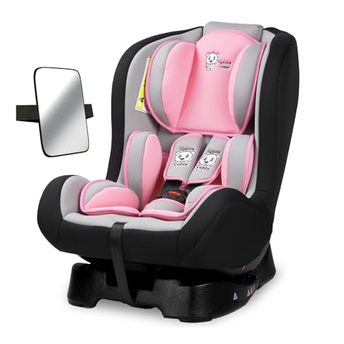 Lifelong Cuppy Car Seat for Baby 0-7 Yrs, 3-24 kg | Rear-Facing for Infants, Premium European Standard Safety ECER44/04 Certified, 3 Recline, 5 Point Harness, Rear View Mirror (LLCCS011)