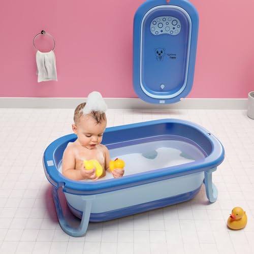 Lifelong Cuppy Foldable Baby Bath Tub for 0–5 Years | Spacious Bathtub for Baby Newborn to Toddler | Anti‑Skid Non‑Slip, Strong Foldable Legs, Easy Drain & Store for Boys & Girls (LLCBBT22)