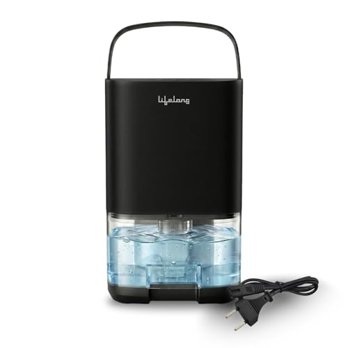 Lifelong Dehumidifier for Room Moisture Absorption | Quiet <45dB, 1000ml Water Tank with RGB LED Light | Drain 350ml/Day Capacity, Auto shutoff | Ideal for Bedroom, Bathroom, Spaces upto 165 Sq.ft