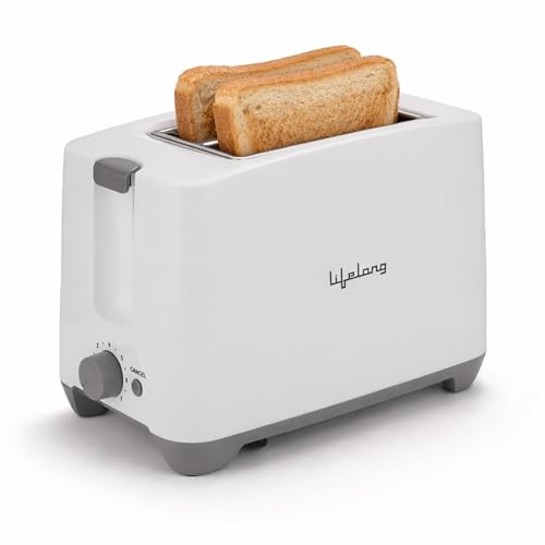 Lifelong Toaster 750 Watt | Bread Toaster 2 Slice | Auto-Cut-Off | Self-Centering for Even Toasting | Removable Crumb Tray | High Rise Carriage Handle |Pop-Up Toaster | Kitchen Appliance (LLPT09)