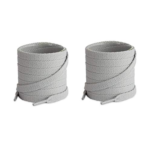 Lify 2 Pair Polyester Flat Shoe Laces for Athletic, Running - 5/16 Wide Shoelaces for Sneakers Shoes Boot Strings (120CM (47.25-Inch), Light Grey)