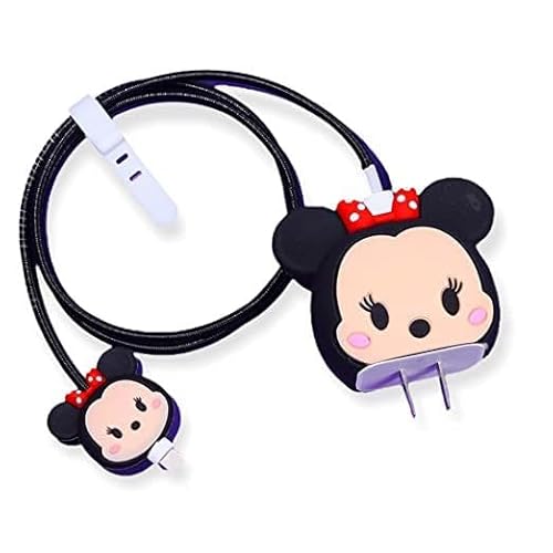 Like Star 18-20W Apple iPhone Power Adapter and Type C, Protective 3D Cartoon Character Silicone Case Cover, 360 Degree Full Protection (Minnie Mouse)