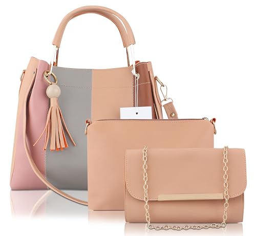 LIKE STYLE Women & Ladies Handbag's Pack Of 3 (Beige)
