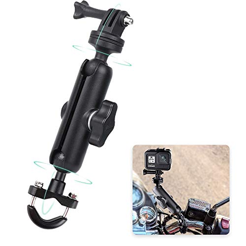 LKMO Action Camera Aluminium Alloy Holder Compatible with gopro Bike Mount with Two 360° rotational Angle for Bike Motorcycle and Bicycle (Handlebar Attachment)