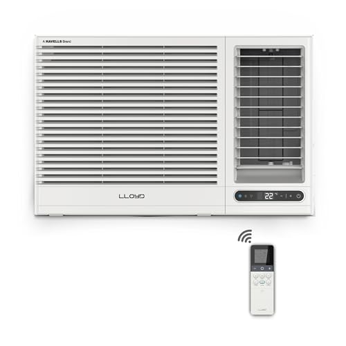 Lloyd 1.5 Ton 3 Star Fixed Speed Window AC (Cools Up To 50°C, Turbo Cool, Feather Touch Control, Remote Control Operation, LED Display, 100% Copper, White, GLW18D3LGSPR)