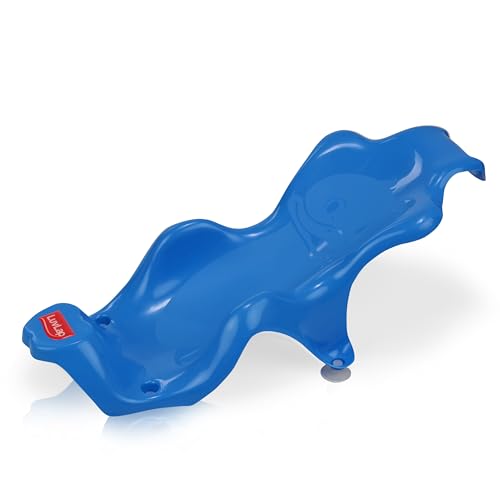 LuvLap Anti Slip Baby Plastic Bath Chair, Baby Bath Seat/Sling with Non Slip Strong Suction Base, Baby Shower, for Infants & Toddlers (Blue)