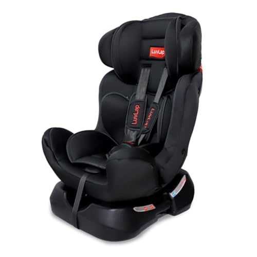 LuvLap Galaxy Convertible Car Seat for Baby & Kids New Born to 7 Years, Forward Facing & Rearward Facing, 3 Adjustable Recline Levels, Side Impact Guard, Black