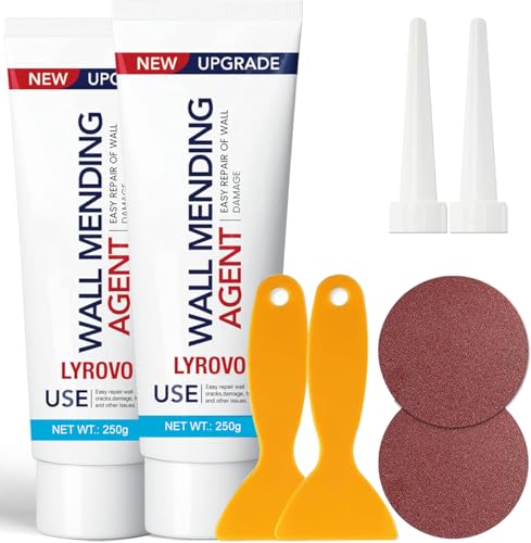 Lyrovo 500g Wall repair paste waterproof Kit Wall Mending Agent Wall Spackle with Scraper Wall Surface Hole Fill Quick and Easy Solution