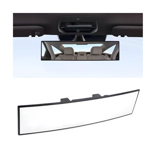 Mandark Car Rear View Mirror, 12 Inch Panoramic Clip On Convex Auto Rearview Mirror, HD Anti Glare & Wide Viewing Range Vehicle Interior Accessories, Universal for SUV Sedan Truck (Whtie)