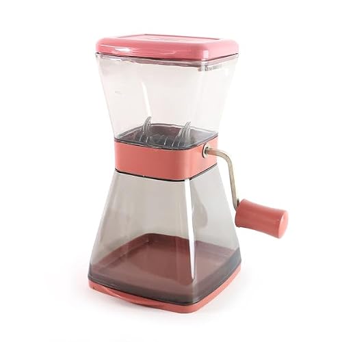 Manual Cutter with Blades and Locking Lid – Pull Cord Vegetable Chopper with Transparent Container