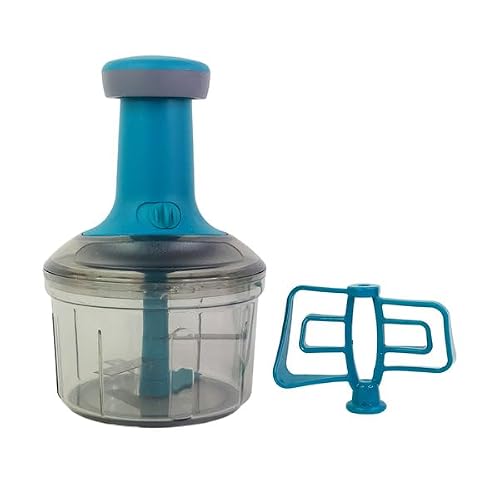 Manual Push Chopper Vegetable Cutter 750ml – Pull String Onion Garlic Chopper BPA-Free Transparent