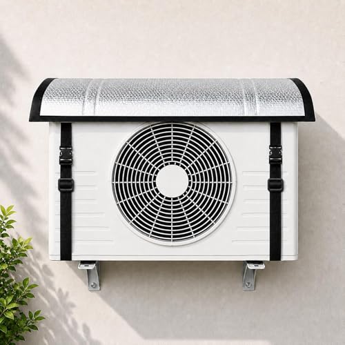 MAPPERZ 120cm×50cm Heat Resistant Ac Outdoor Aluminium Cover, 1.5 Ton Ac Outdoor Fan Protector for Summer, Spring All Weather, Dustproof Air Condintioner Protection Outdoor Sheet (Pack of 1)