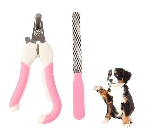 MAPPERZ 2in1 Pets Nail Clipper with File, Pet Animals Nail Cutter with Filer for Dogs, Cats, Rabbits, Puppies, Stainless Steel Blade Non Slip Handle with Safety Guard (Nail Cutter with Filer, Combo)