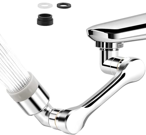 MAPPERZ 360° Rotating Faucet Extender, Multi-Function Kitchen Sink Sprayer, Adjustable Splash Head Aerator, Chrome Finish, 13.5 cm, 1 Set
