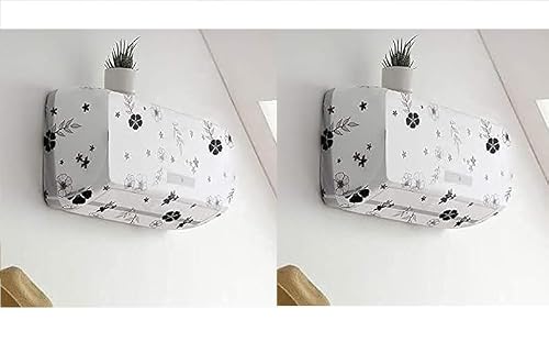 MAPPERZ Air Conditioner AC Cover Folding Adjustable Elastic Stretchable AC Cover Water Proof Dustproof All Company Model Multi Color Design 100*30*30cm (Pack of 2)