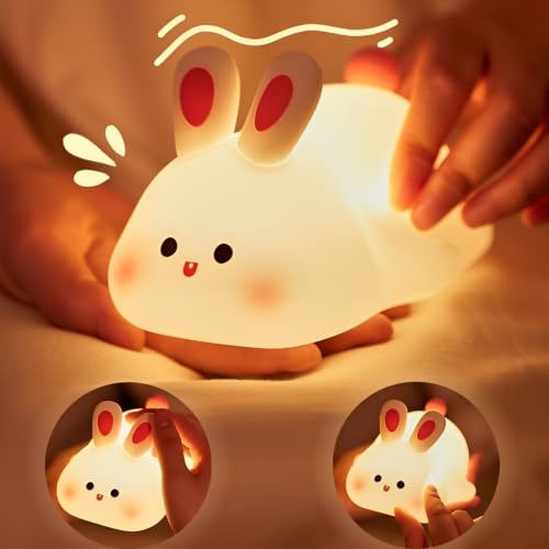 MAPPERZ Little Rabbit Night Light Cute Bunny Led Lamp for Decoration, Battery Operated Night Lamp for Bedroom, Baby Room Ideal Gift for Kids