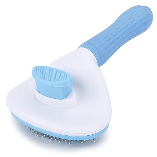 MAPPERZ Pets Self Cleaning Slicker Brush, Pet Grooming Shedding Brush for Dogs, Cats Easy to Remove Loose Undercoat Massaging Tool, Suitable for Pets with Long or Short Hair, Multicolor (Pack of 1)