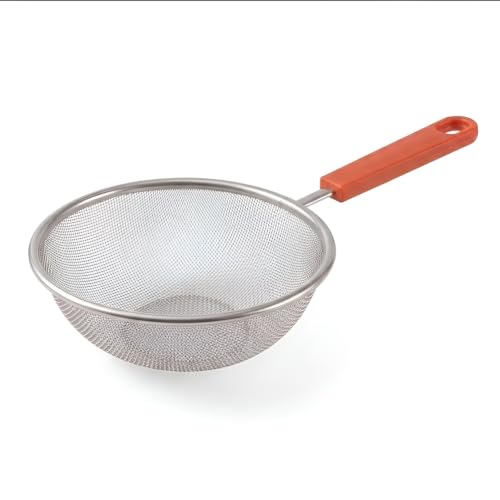 MAPPERZ Stainless Steel Juice Strainer, Large Chhani Liquid Filter for Soup, Juice, Tea Multipule Uses with Hanging Hole (18cm Dia, 7Inch)