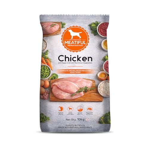 Meatiful Adult Dry Dog Food 10kg | Chicken Flavour | Supports Strong Bones & Teeth | Boost Immune System | Healthy Skin & Coat