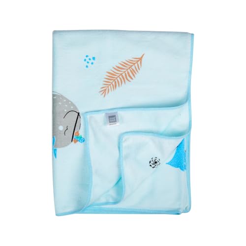 Mee Mee Baby Bath Towel – Microfiber, Ultra Soft & Quick Absorbent | Newborn, Infant & Toddler Towel | Gentle Baby Wash Cloth | 70 x 110 cm | Blue | Pack of 1