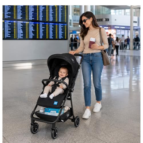 Mee Mee Easy Go Baby Stroller for 0–3 Years | Lightweight Foldable Pram | One-Hand Fold & Portable Travel-Friendly Stroller | Pre-Installed Baby Buggy for Newborn Boys & Girls