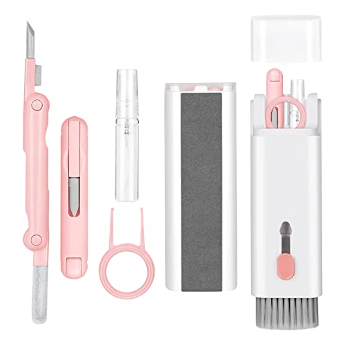 MeeTo 7-in-1 Electronics Cleaner Kit, Multipurpose Cleaner Set with Soft Microfiber Brush, 3 in 1 Cleaning Pen for Airpods Pro, Keyboard, Monitor, Phone, Corner Slit Duster, Random Color, (Pack of 1)