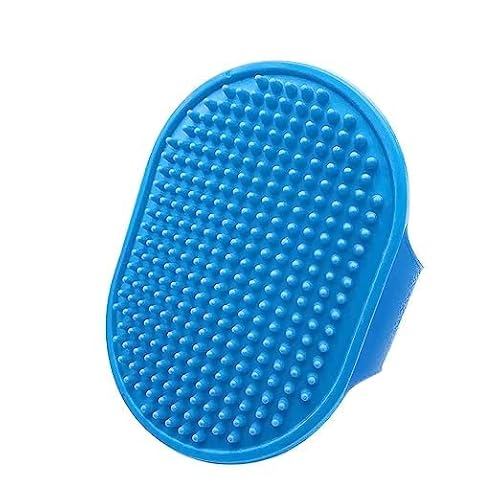 MeeTo Pet Grooming and Bathing Silicon Brush, Gentle Deshedding Brush Hair Remover Brush for Long and Short Hair Dogs,Cats & Horses Brushes Efficient Pets Hair Remover, Random Color, Pack of 1