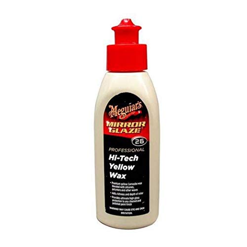 Meguiar's Hi-Tech Yellow wax, Premium carnuba protecion with silicones and polymers (100 ml), ultimate shine and gloss, DIY car, long lasting paint protection