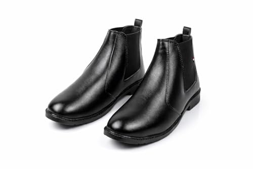 Men Black Chelsea Boot, Slip-On Ankle Boot with Elastic Side Panel (8, UK Footwear Size System, Adult, Men, Numeric, Medium, 8)