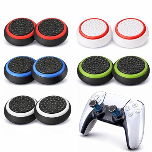 Meyaar Thumb Grips Joystick Caps for PS4/PS5/XBOX Controller, Silicone Joystick Caps Ps5 Controller Grip with Anti-Stickiness, Anti-Slip, Anti-Fingerprint (Pack of 10 Piece)