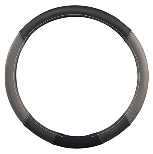 MICHELIN 33245 IFIT™ Premium Faux Leather Steering Wheel Cover-Gray, DIY - No Tools Required to fit, iFit Technology Stretches to fit Most Steering Wheels