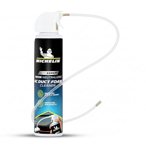 MICHELIN AC Duct Cleaner for Car 350ml Deep-Cleaning Expanding Foam AC Cleaner for Car, Eliminates Dust, Mold & Odors | Restores Airflow with Fresh & Hygienic Cabin | Plastic & Metal Safe