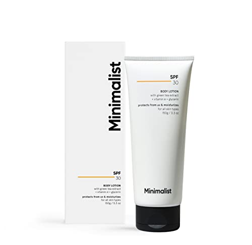 Minimalist SPF 30 Body Sunscreen, UVA & UVB Protection | Nourishing Lotion | Broad Spectrum PA+++ Sunscreen for All Skin Types | For Men & Women | 150 g