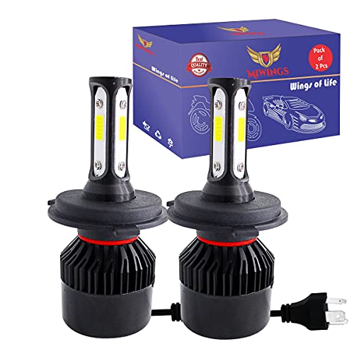 Miwings High Brightness 3 Side H4 LED Headlights Hi/Low Beam Bulbs 40W White Conversion Kit for Royal Enfield, Motorcycle, Bike, Scooty (Pack 2)