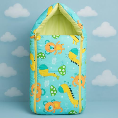 MOM & SON Cotton 29.52x17.71x3.93 inches Sleeping and Carry Bag, Green