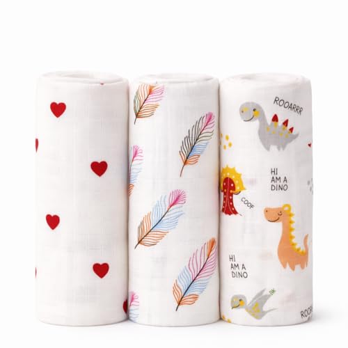 MomNess Muslin Baby Towels (Pack of 3) 100% Pure Cotton Muslin Baby Bath Towel 85x75 cm, Ultra Soft Lightweight Breathable Newborn Baby, Infants, Toddlers, for Boys & Girls