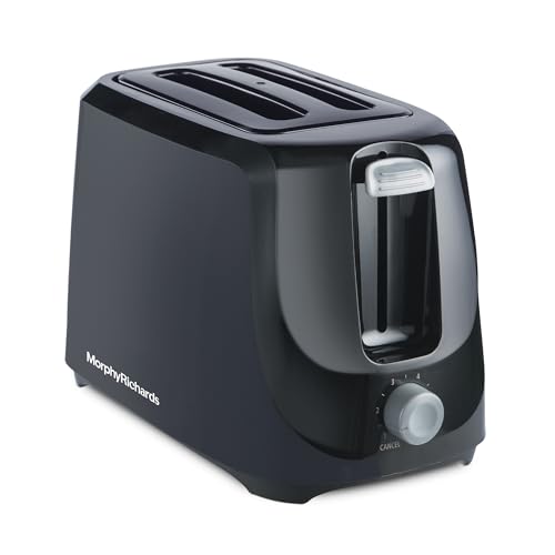 Morphy Richards AT 200 Bread Toaster|700W Toaster 2 slices|6 Different Browning Controls|Removable Crumb Tray|Cool Touch Body With Anti-Skid Feet|Wider Slots & Hi-Lift Feature|Black