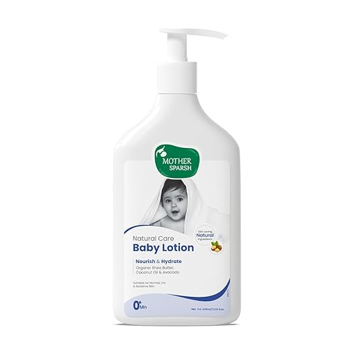 Mother Sparsh Natural Care Baby Body Lotion-400ml | Baby Lotion For All Skin Types | With Organic Shea Butter, Coconut Oil & Avocado | Suitable for Newborn Sensitive Skin