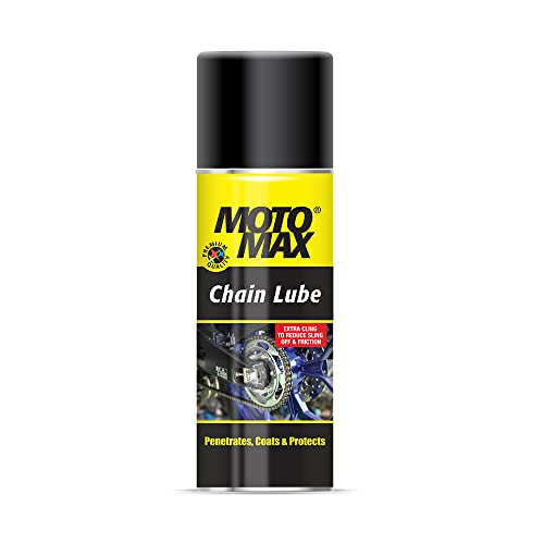 Motomax Chain Lube Aerosol Spray 200 ml |Provides Lubrication and corrosion protection of Chain & sprockets for Bikes, Motorbikes, Cars| Avoid Sling Off & Prevent Chain breakage | Extended Chain Life