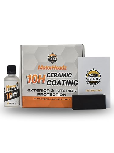 Motor Headz 10H Ceramic Coating for Cars, Motorcycle, SUVs, and Boats, 3+ Years of Long Lasting Protection, Ultra High Gloss, Shine and Extremely Hydrophobic, All in One Kit
