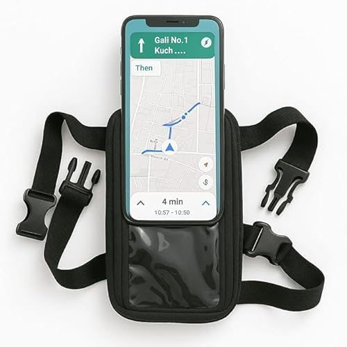 Motorcycle Waterproof Mobile Holder with Touchscreen Access & 360° Rotation – Universal Bike Phone Mount for GPS Navigation, Compatible with All Smartphones